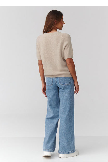  Short sleeve sweater model 224081 Makadamia 